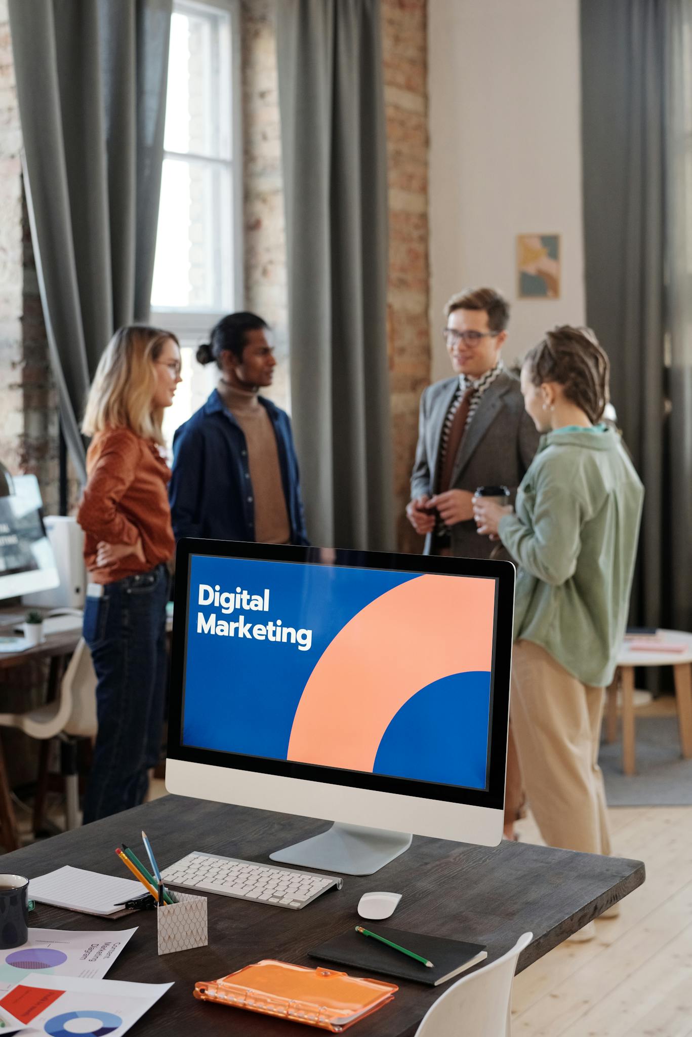 About Business Team Engaged In A Digital Marketing